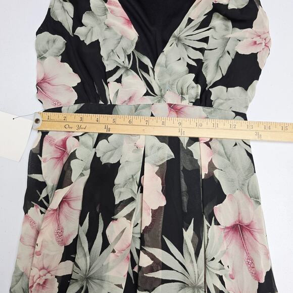 Lulus Maxi Dress Small Womens Love Interest Black Floral Flowy V-Neck Lined NWOT - Picture 14 of 16